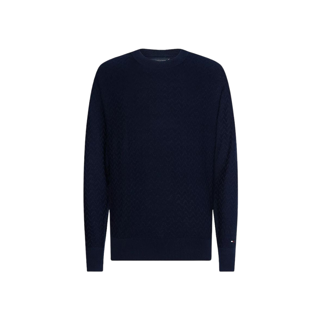 An image of the Tommy Hilfiger Triangle Structure Crew Jumper