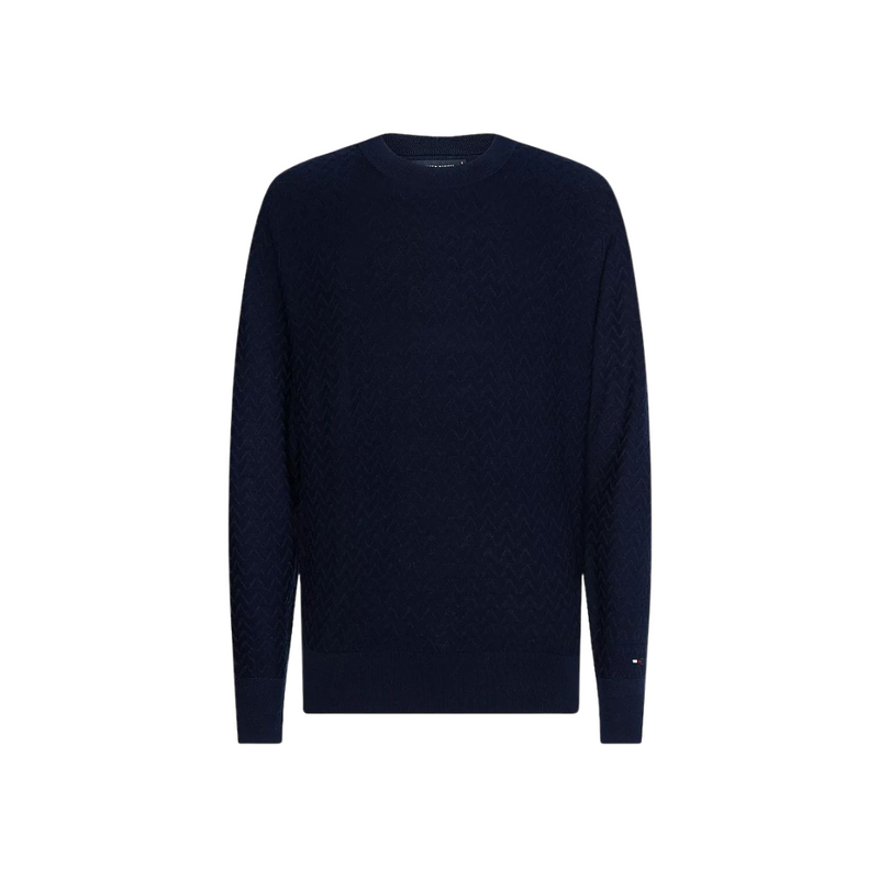 An image of the Tommy Hilfiger Triangle Structure Crew Jumper