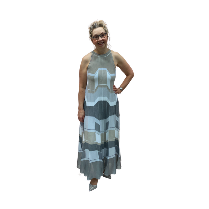An image of the D Exterior Long Length Sleeveless Dress