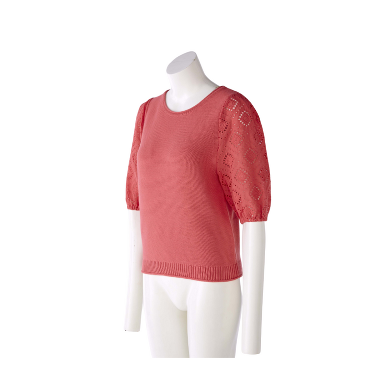 An image of the Oui Broderie Anglaise Sleeve Top