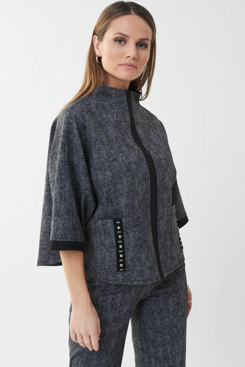 An image of the Joseph Ribkoff Oversized Top with Front Pockets
