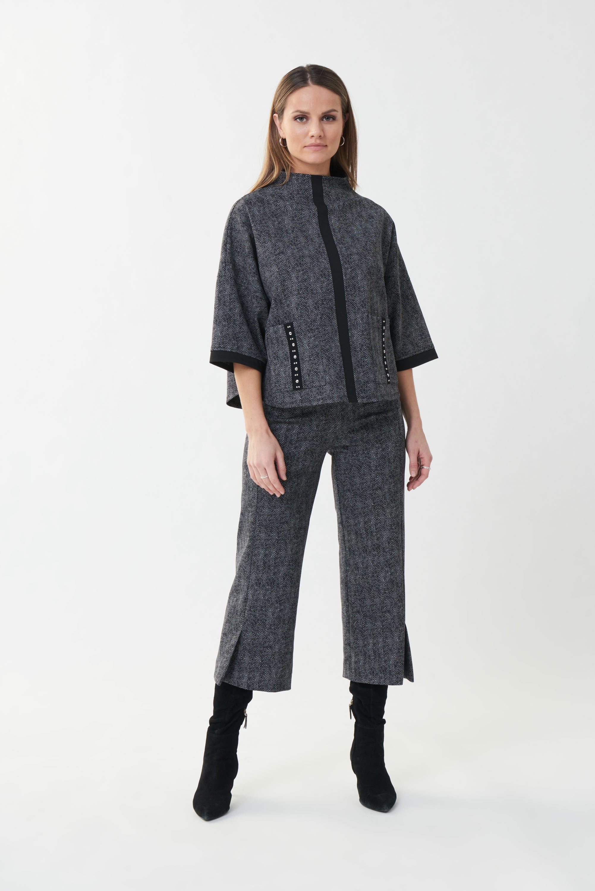 An image of the Joseph Ribkoff Oversized Top with Front Pockets