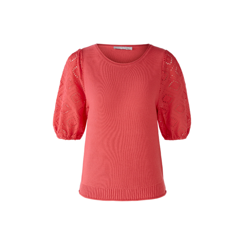 An image of the Oui Broderie Anglaise Sleeve Top