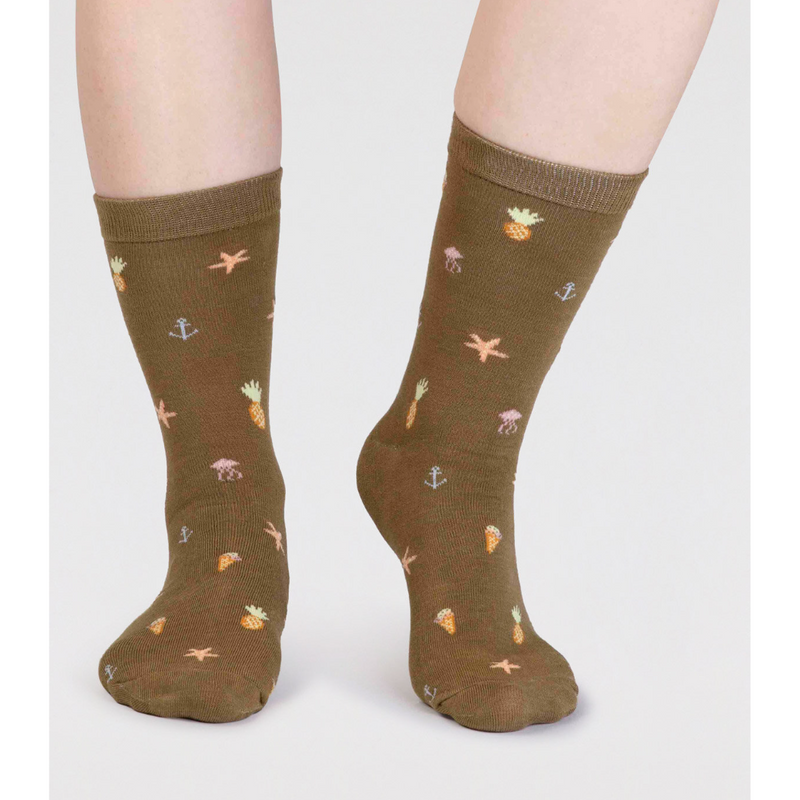 An image of the Thought Willa Bamboo Seaside Sock