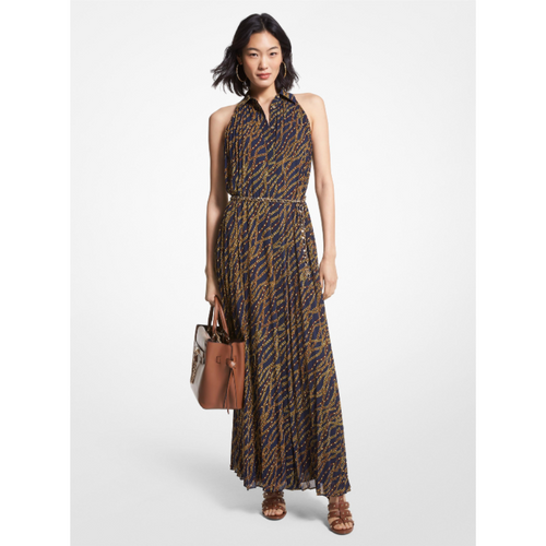 An image of the Michael Kors Long Halter Pleat Dress