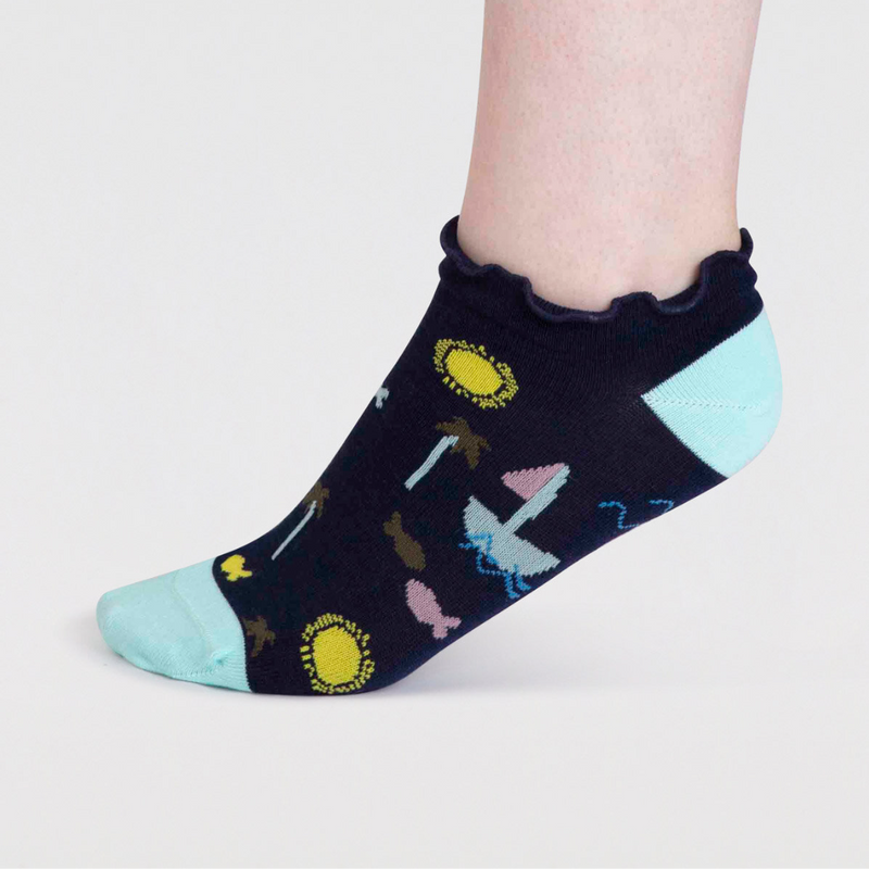 An image of the Thought Maron Bamboo Sailing Trainer Socks