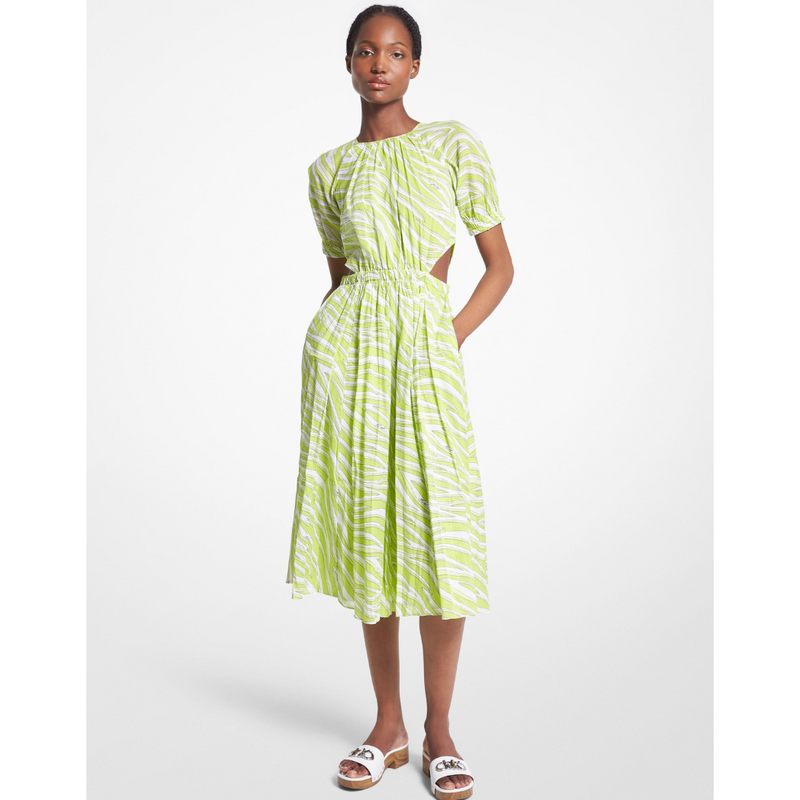 An image of the Michael Kors Large Zebra Midi Dress