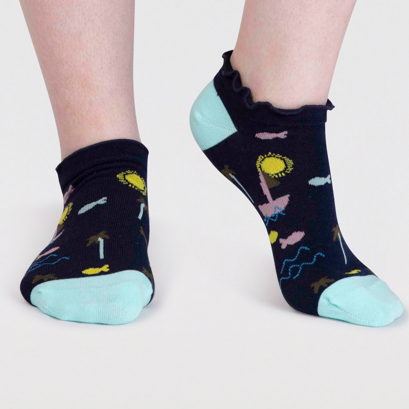 An image of the Thought Maron Bamboo Sailing Trainer Socks