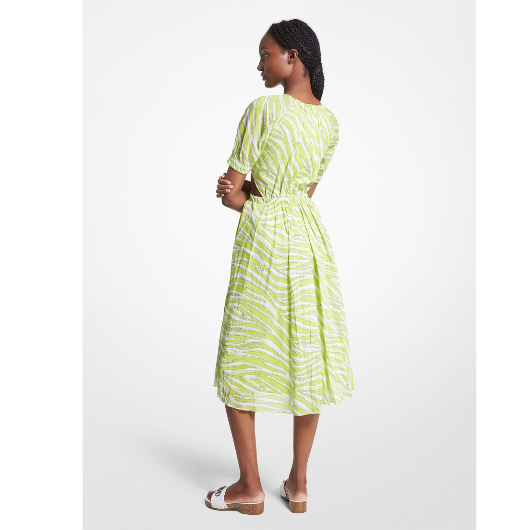 An image of the Michael Kors Large Zebra Midi Dress