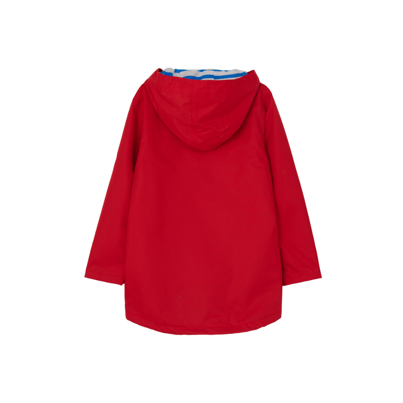 Lighthouse Ethan Jacket. A waterproof boy's jacket with a soft jersey lining, zip-up front, and a cool red design.