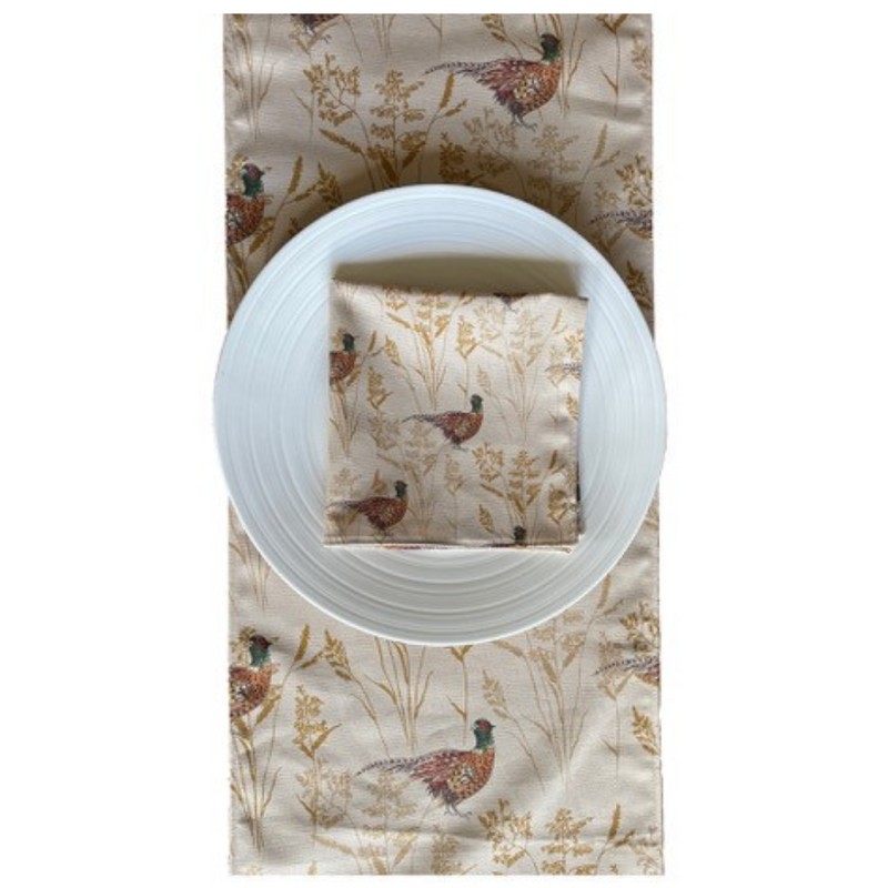 An image of the Vanessa Bathgate Pheasant Table Runner