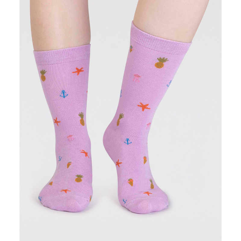 An image of the Thought Willa Bamboo Seaside Sock