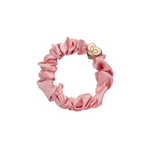An image of the By Eloise Gold Heart Silk Scrunchie