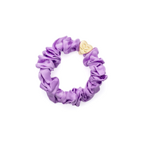 An image of the By Eloise Gold Heart Silk Scrunchie