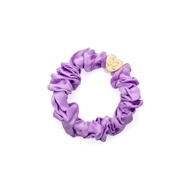 An image of the By Eloise Gold Heart Silk Scrunchie