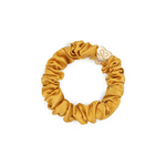 An image of the By Eloise Gold Heart Silk Scrunchie