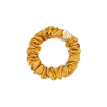 Gold Heart Silk Scrunchie