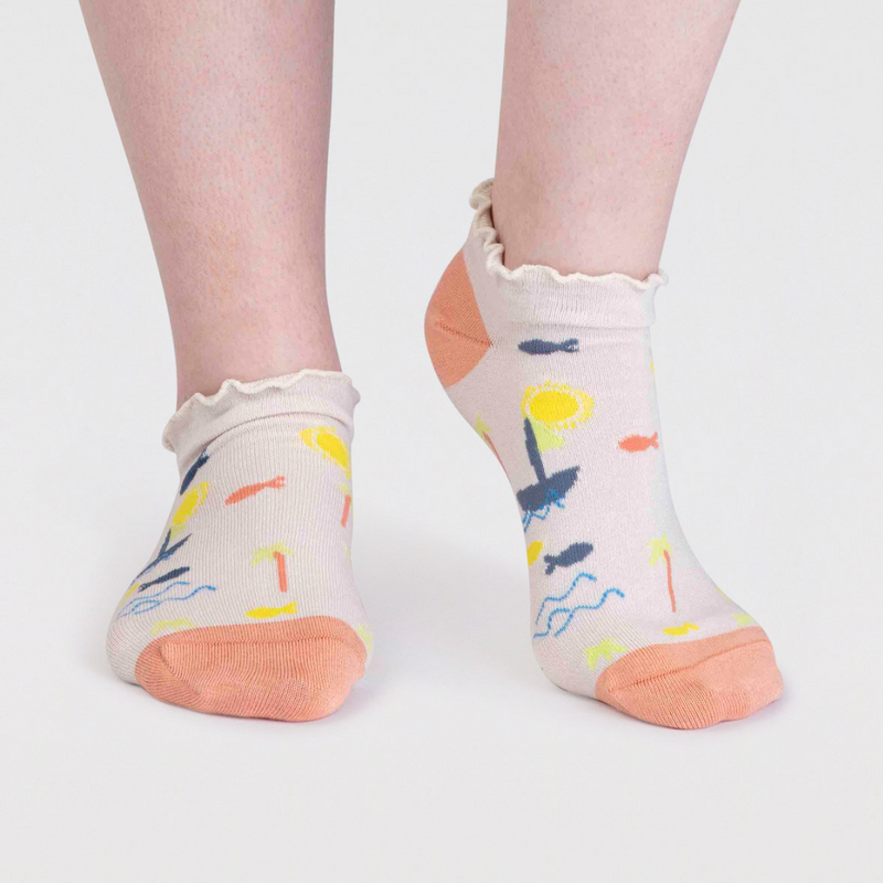 An image of the Thought Maron Bamboo Sailing Trainer Socks