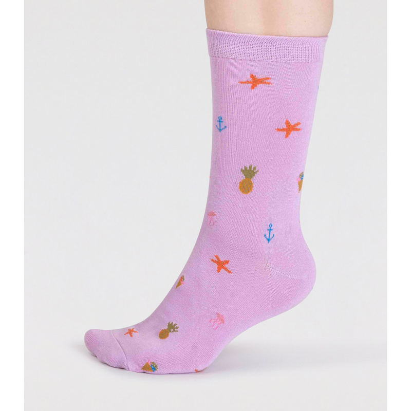An image of the Thought Willa Bamboo Seaside Sock