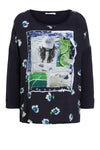 An image of the Oui 3/4 Sleeve Sparkle Front Top