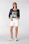 An image of the Oui 3/4 Sleeve Sparkle Front Top