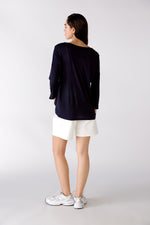 An image of the Oui 3/4 Sleeve Sparkle Front Top
