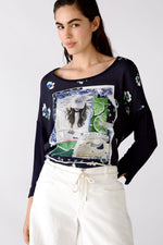 3/4 Sleeve Sparkle Front Top