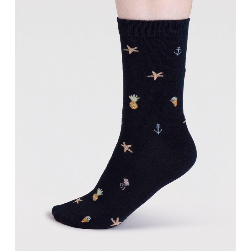 An image of the Thought Willa Bamboo Seaside Sock
