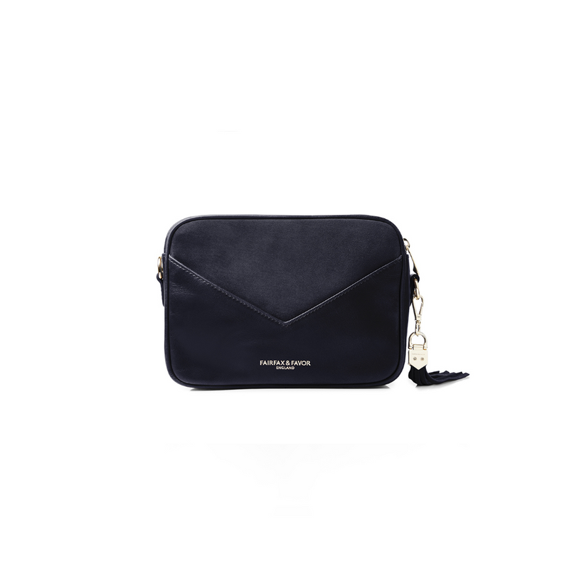 An image of the Fairfax & Favor The Finsbury Crossbody Bag in the colour Navy.