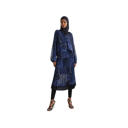 An image of the Tommy Hilfiger Paisley Pleat Skirt