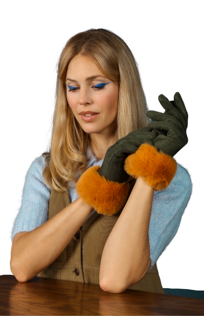 An image of the Powder Bettina Faux Suede Gloves