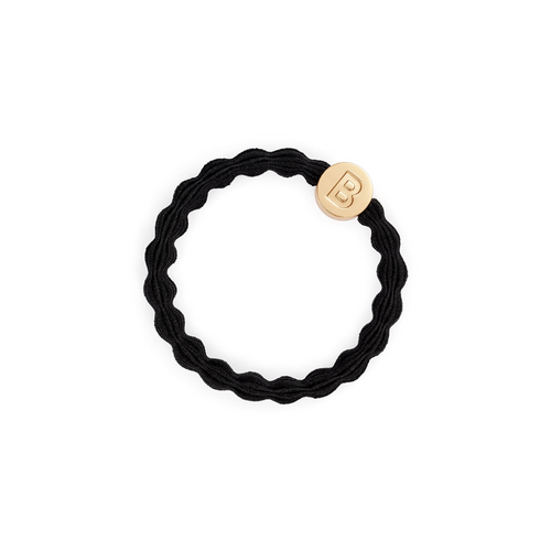 An image of the By Eloise Gold Letter Charm Elastic Hairband