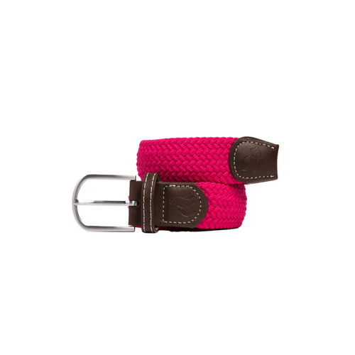 Swole Panda Woven Belt. A vibrant pink belt with a woven design.