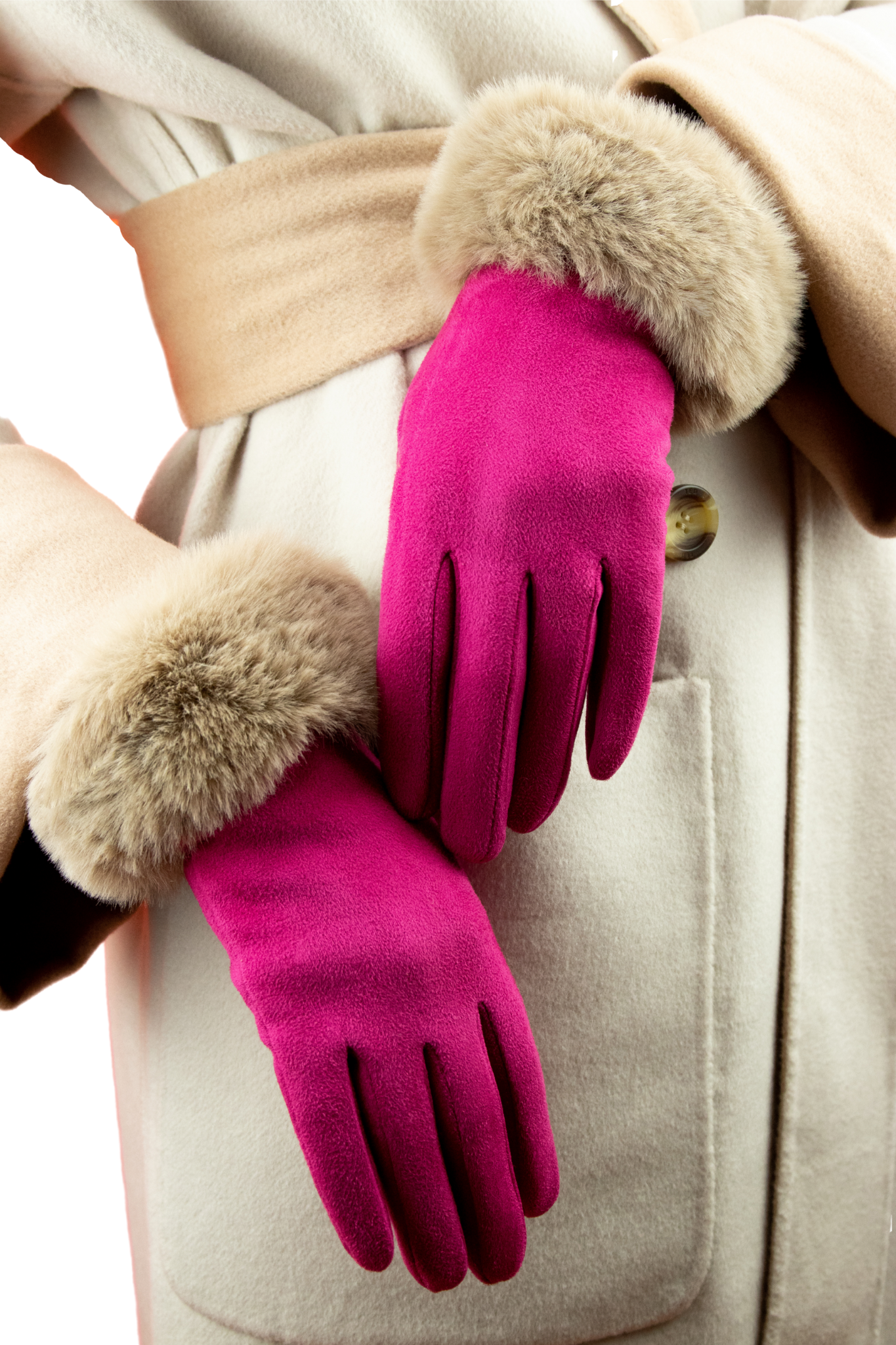 An image of the Powder Bettina Faux Suede Gloves
