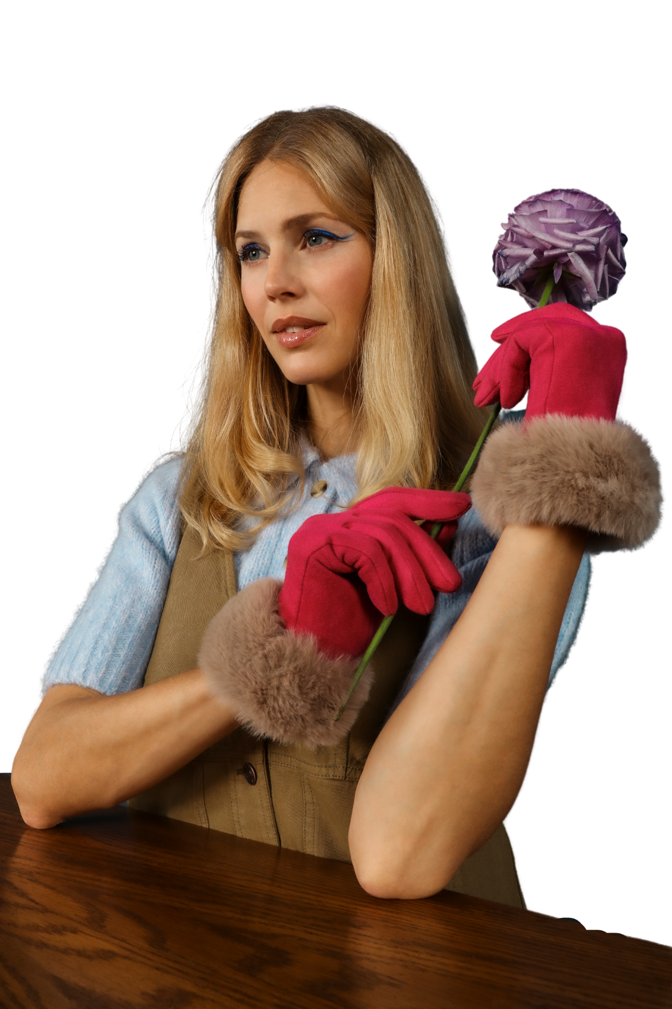 An image of the Powder Bettina Faux Suede Gloves