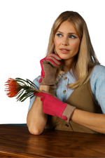 An image of the Powder Darcy Faux Suede Glove