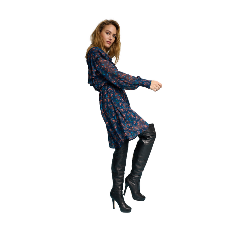 An image of the POM Amsterdam Mythical Birds Dress