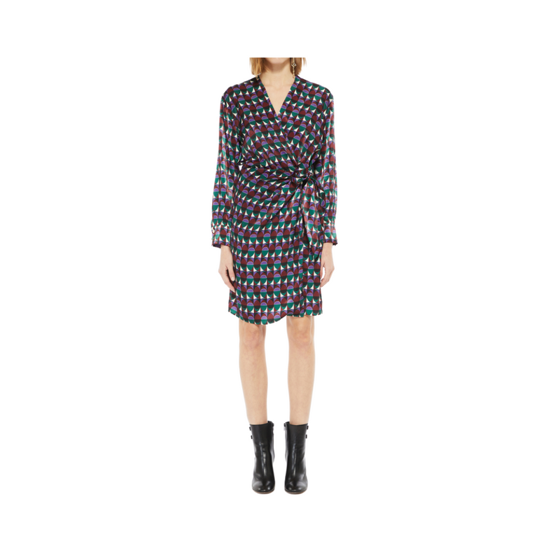An image of the Marella Long Sleeve Wrap Dress