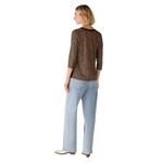 An image of the Oui 3/4 Sleeve Animal Print Blouse