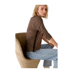 An image of the Oui 3/4 Sleeve Animal Print Blouse