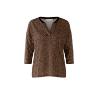 An image of the Oui 3/4 Sleeve Animal Print Blouse
