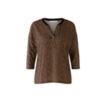 An image of the Oui 3/4 Sleeve Animal Print Blouse