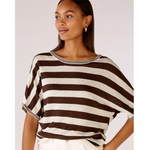 An image of the Oui Short Sleeve Stripe Jumper