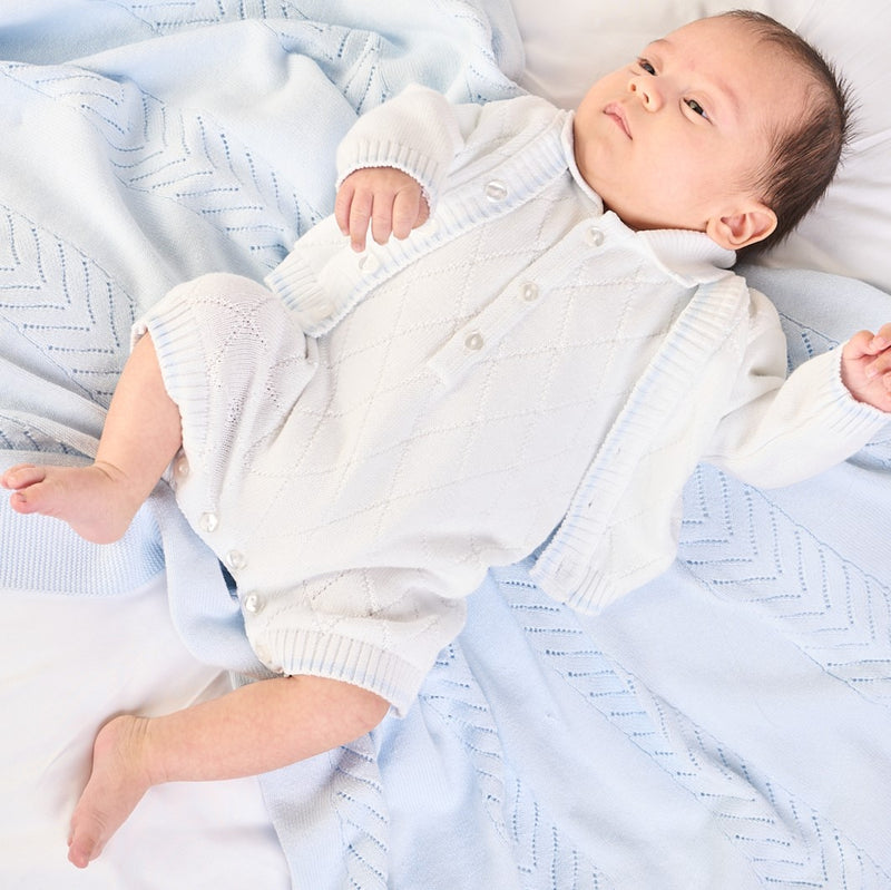 An image of the Dandelion Diamond Knit Romper
