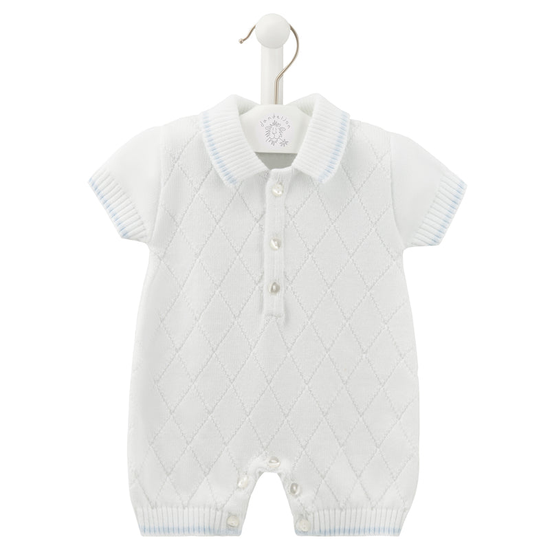 An image of the Dandelion Diamond Knit Romper