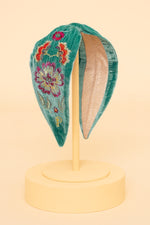 An image of the Powder Embroidered Velvet Headband