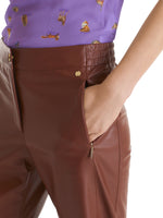 Casual Faux Nappa Leather Trousers