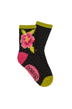 Painted Peony Ankle Sock