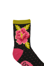 Painted Peony Ankle Sock