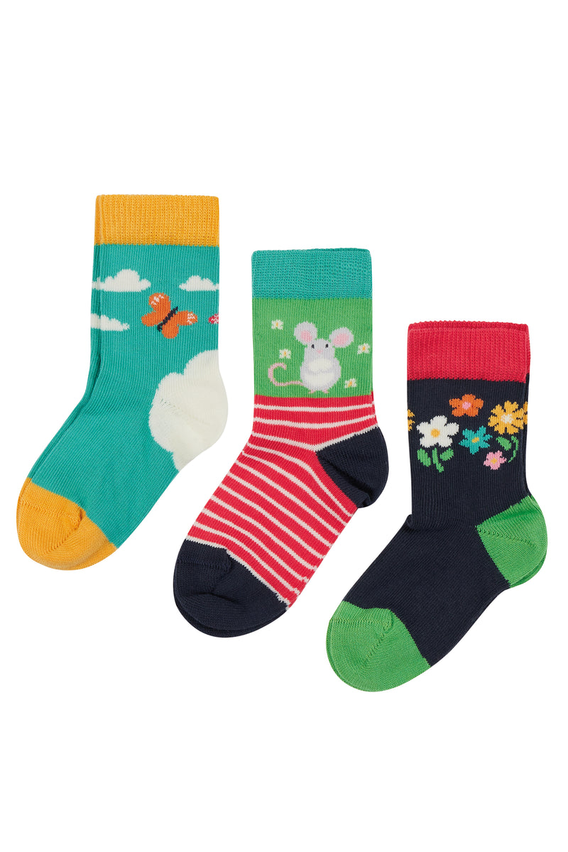 An image of the Frugi Little Socks 3 Pack